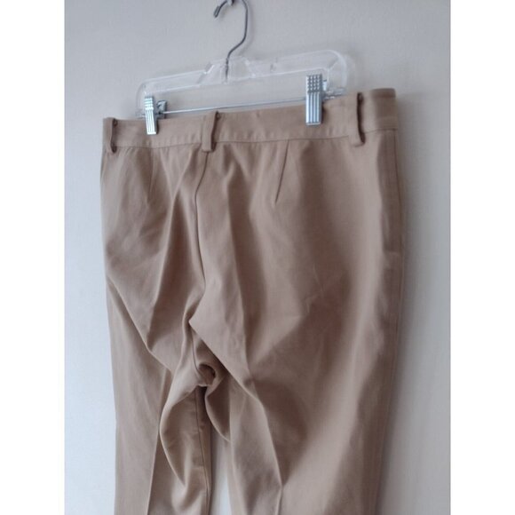 Lauren Ralph Lauren Dress Pants Womens Size 8 Tan Flat Front Zip Pockets Stretch - Picture 14 of 16